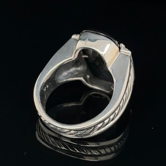 David Yurman Black Onyx Diamond Ring - Picture 4 of 7